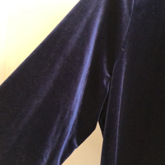 2pc Susan Graver Navy Blue Velour Velvet Jacket & matching Dress. Gorgeous se - Picture 8 of 10